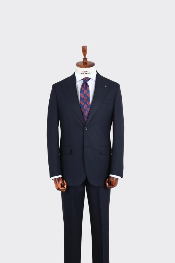 Kırlangıç Yaka İki Düğmeli Erkek Takım Elbise-KAX1374S - Image 1