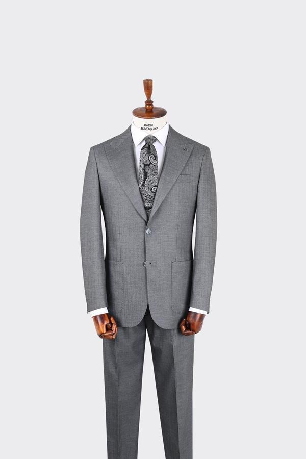 Kırlangıç Yaka Pileli Erkek Takım Elbise-KAX1303S - Image 1