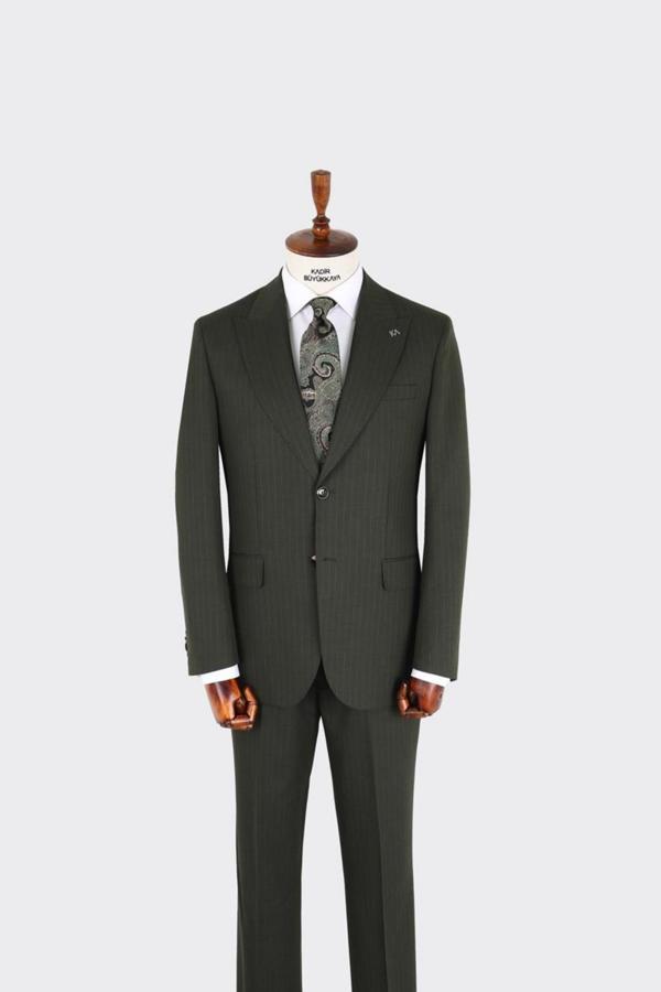 Erkek Kırlangıç Yaka İki Düğmeli  Takım Elbise-KAX1327W - Image 1