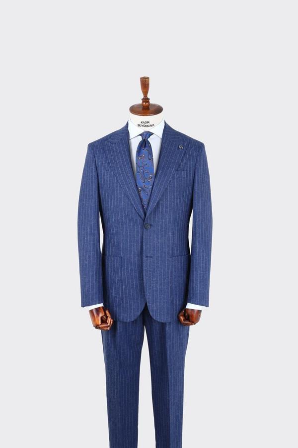 Kırlangıç Yaka Pileli Erkek Takım Elbise-KAX1305S - Image 1