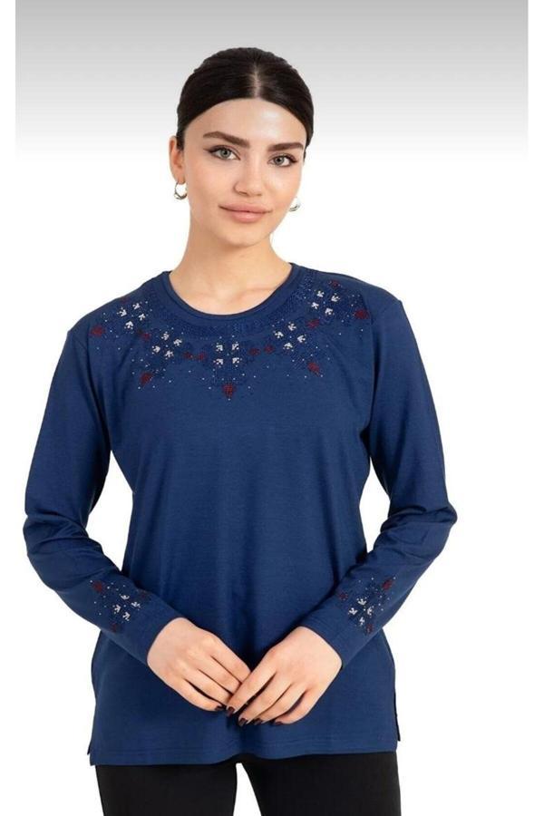 Kuraff Giyim Anneler Gününe Özel İşlemeli Taşlı Anne Penye - Image 1