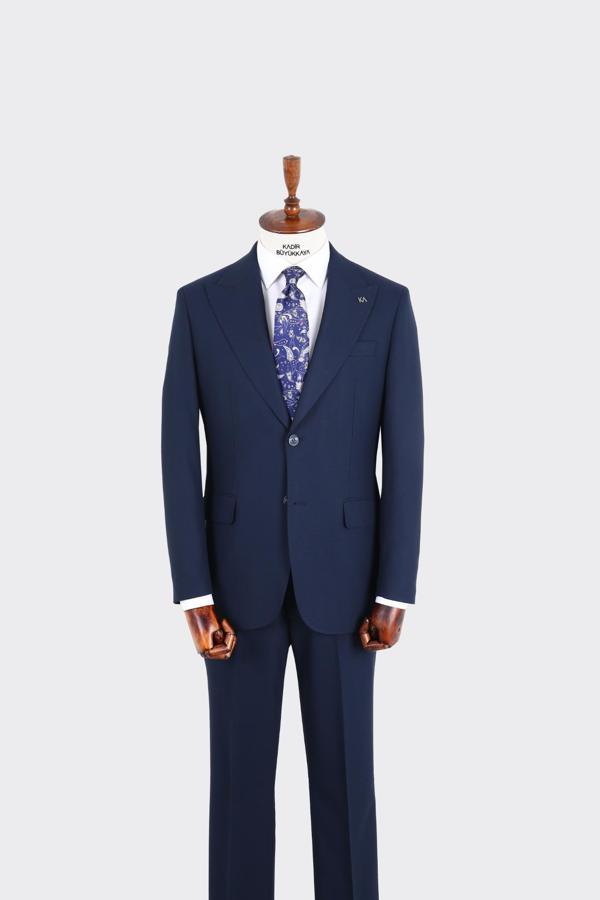 Kırlangıç Yaka İki Düğmeli Erkek Takım Elbise-KAX1361S - Image 1