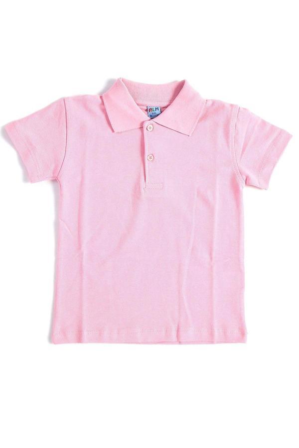 Alme Pembe Kısa Kol Okul Çocuk Lakos Tişört/T-Shirt - 80238-Pembe - Image 1