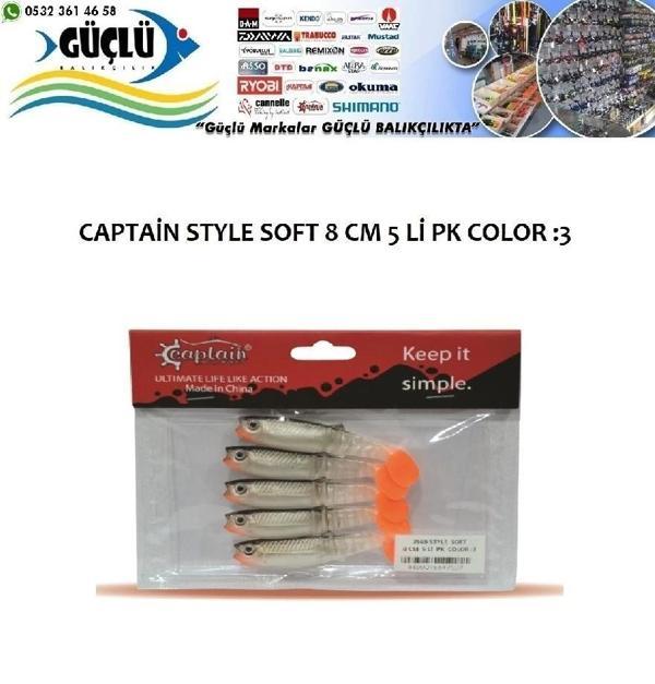 Levrek Turna Silikonu Captaın Style Soft 8 Cm 5’Li Pk Renk :3 - Image 1