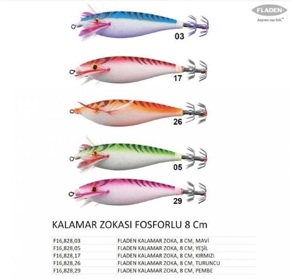 Fladen Kalamar Zokası Kurşunsuz Fosforlu 8Cm Renk:03 - Image 1