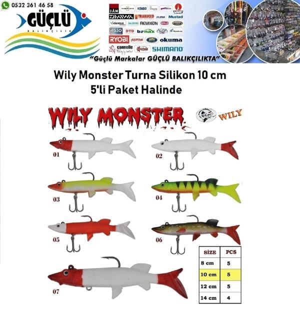 Turna Silikonu 10 Cm Wily Monster 5’Li Paket Renk:7 - Image 1