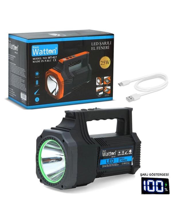 WATTON WT-417 LED ŞARJLI EL FENERİ 25W - Image 1
