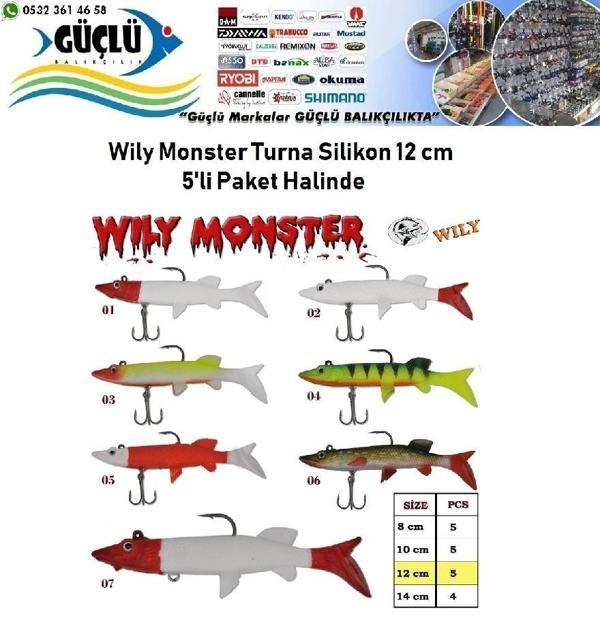 Turna Silikonu 12 Cm Wily Monster 5’Li Paket Renk:3 - Image 1