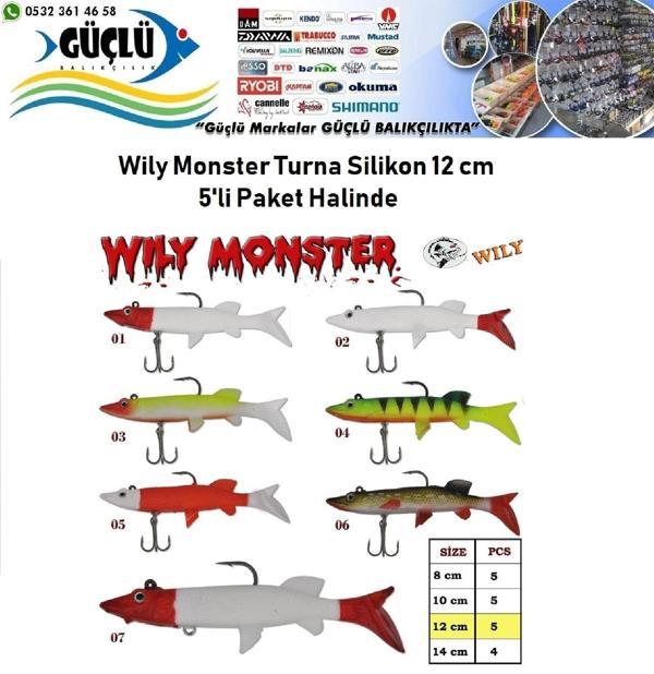 Turna Silikonu 12 Cm Wily Monster 5’Li Paket Renk:5 - Image 1
