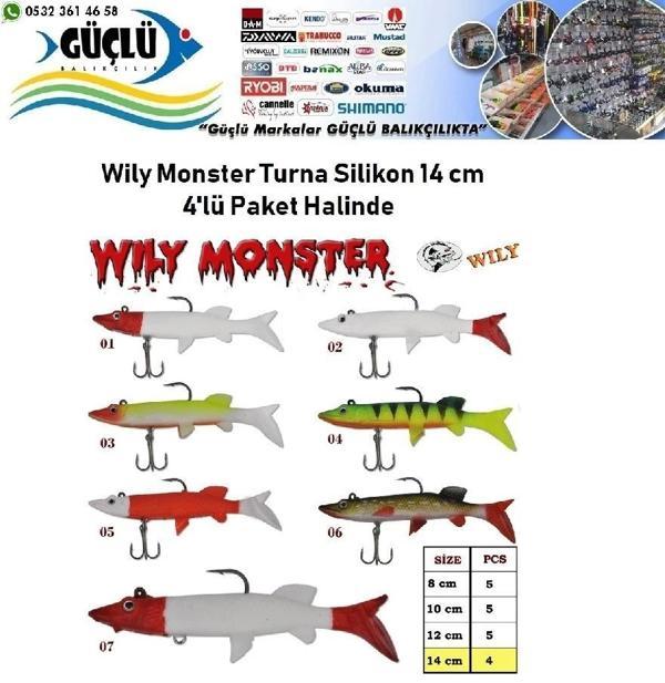 Turna Silikonu 14 Cm Wily Monster 4’Lü Paket Renk:5 - Image 1