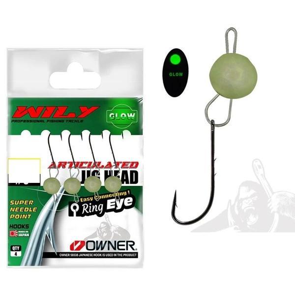 Wily Jig Head Mafsallı Owner İğneli - Glowlu 3gr - Image 1