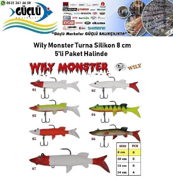 Turna Silikonu 8 Cm Wily Monster 5’Li Paket Renk:2 - Image 1