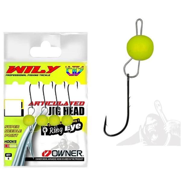 Wily Jig Head Mafsallı Owner İğneli Limon 1,5 gr - Image 1