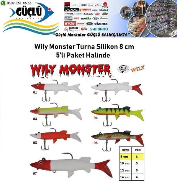 Turna Silikonu 8 Cm Wily Monster 5’Li Paket Renk:6 - Image 1