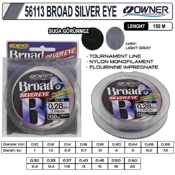 Süper Kalite Japon Misina Owner Broad Silver Eye 150M Light Grey 0,20Mm - Image 1