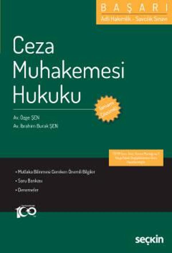 Adli Hakimlik - Savcılık Sınavı BAŞARI - Ceza Muhakemesi Hukuku Özge Şen,İbrahim Burak Şen 1. Baskı, Temmuz 2023 - Seçkin Yayıncılık - Image 1
