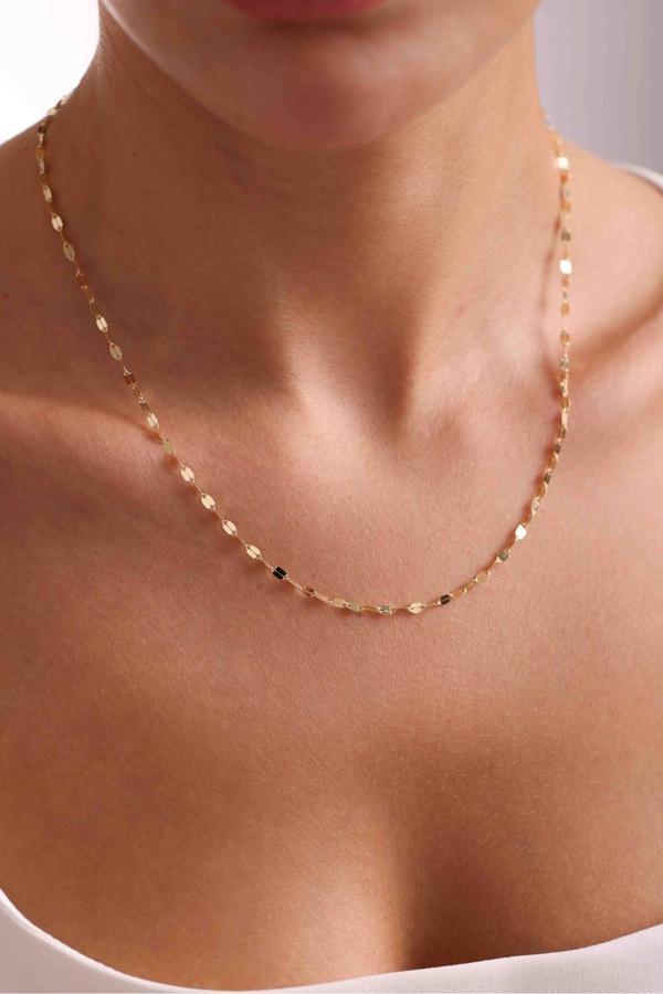 14 Ayar Altın Aynalı Zincir Kolye 2 mm - Image 1