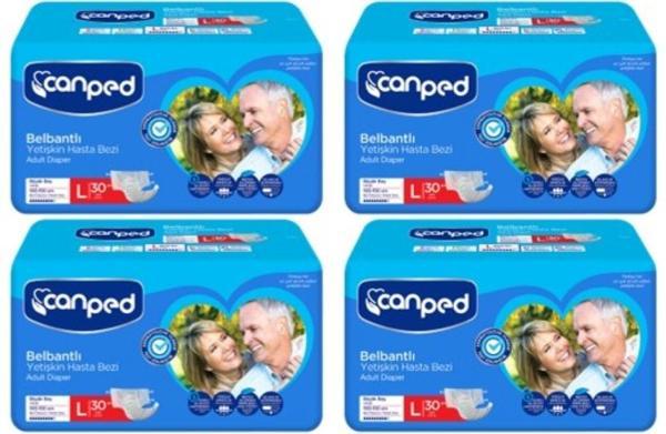 Canped Belbantlı Hasta Bezi Büyük Boy Large 30'lu 4 paket / 120 adet - Image 1