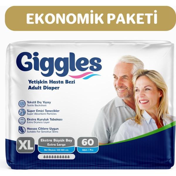 Giggles Yetişkin Hasta Bezi Belbantlı Ekstra Large 30'lu x 2 pkt - Image 1