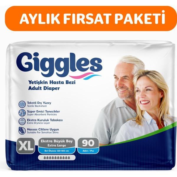 Giggles Yetişkin Hasta Bezi Belbantlı Ekstra Large 30'lu x 3 pkt - Image 1