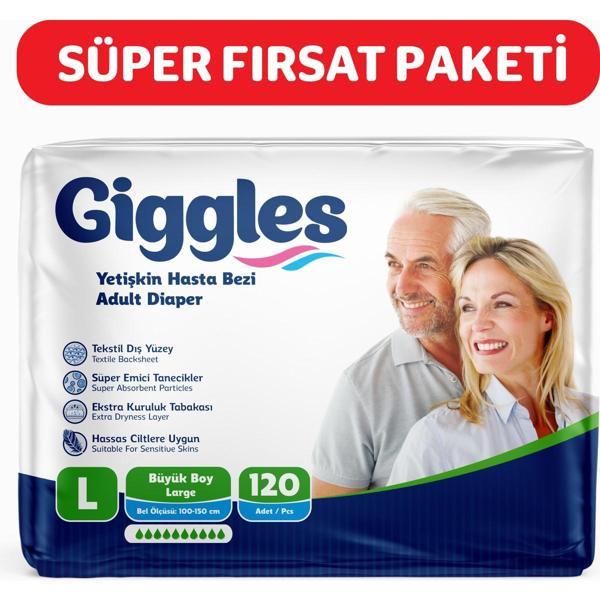 Giggles Yetişkin Hasta Bezi Belbantlı Large 30'lu x 4 pkt - Image 1