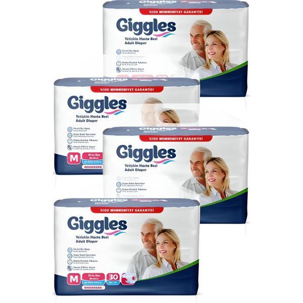 Giggles Yetişkin Hasta Bezi Orta Boy (Medium) 4 Paket (120 Adet ) - Image 1