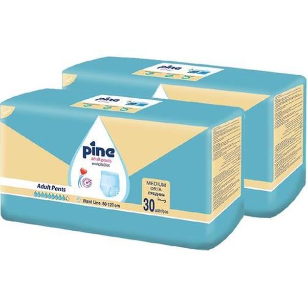 Pine Medium 60 Adet Külotlu Hasta Bezi Bel Ölçüsü 80-120 cm - Image 1