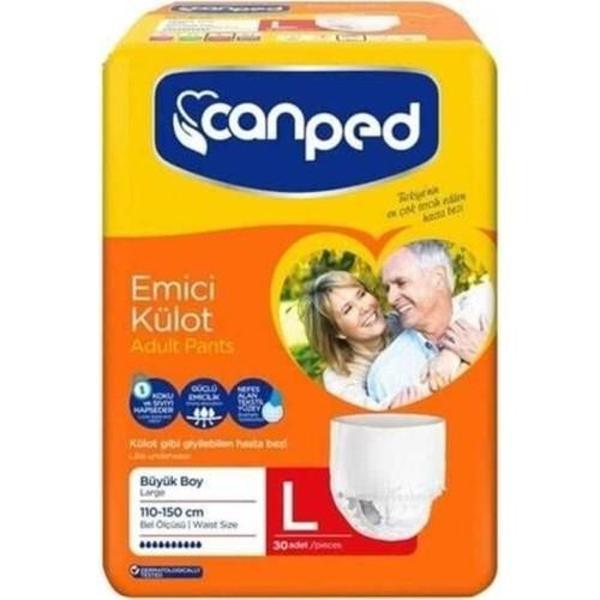Canped Külotlu Yetişkin Hasta Bezi Large 30'Lu - Image 1