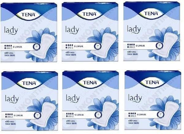 Tena Lady Super 5 damla Kadın Mesane Pedi 30'lu 6 paket / 180 adet - Image 1