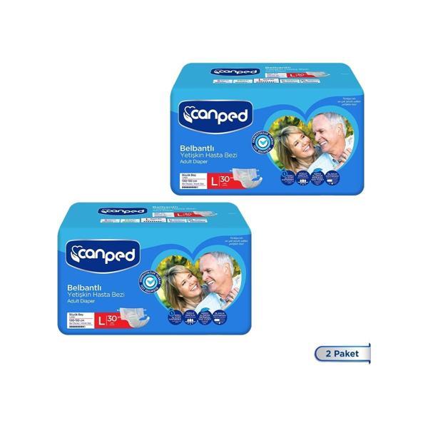 Tekstil Yüzeyli Belbantlı Yetişkin Hasta Bezi Large 30 Adet 2'li Set - Image 1