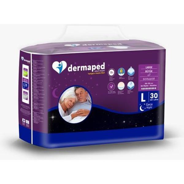 Dermaped Gece Large 100-150 cm 30'lu Bel Bantlı Yetişkin Hasta Bezi - Image 1
