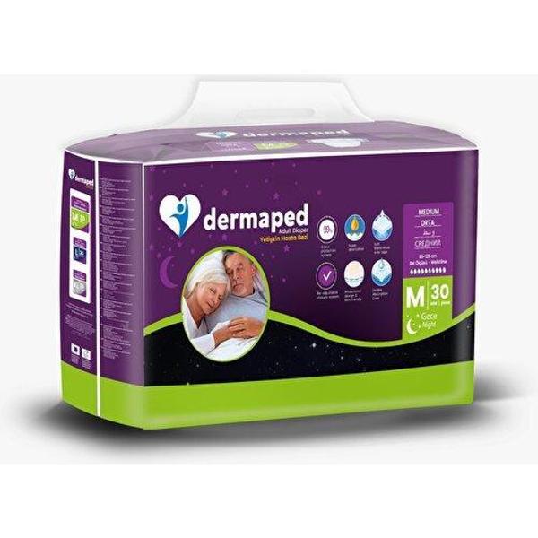 Dermaped Gece Medium 85-125 cm 30'lu Bel Bantlı Yetişkin Hasta Bezi - Image 1