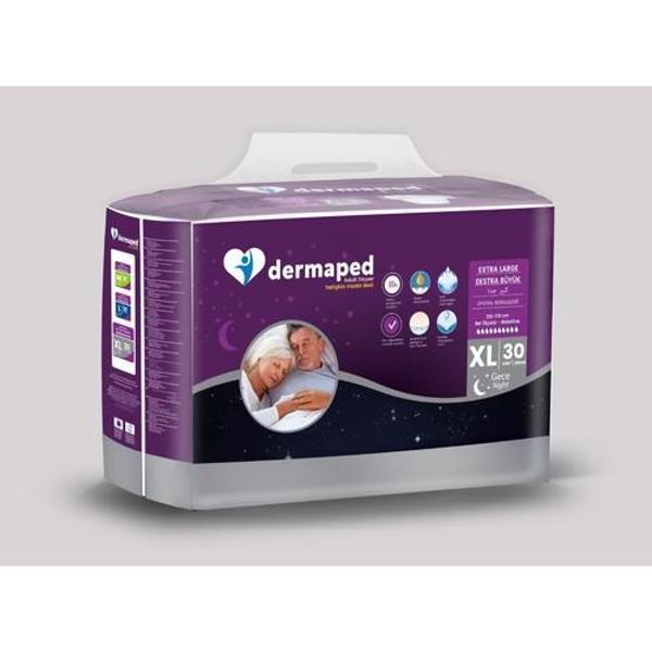 Dermaped Gece X-Large 120-170 cm 30'lu Bel Bantlı Yetişkin Hasta Bezi - Image 1