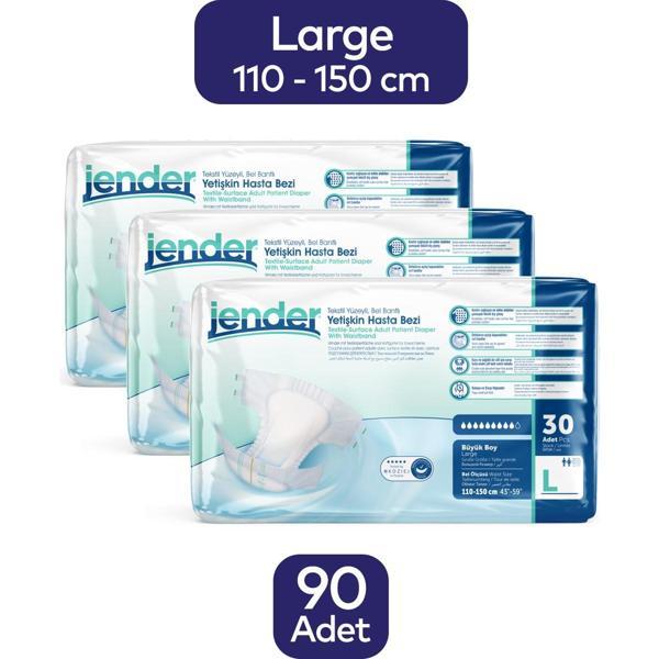 Jender Belbantlı Hasta Bezi Büyük Boy / Large 90 Adet - 3 Paket - Image 1