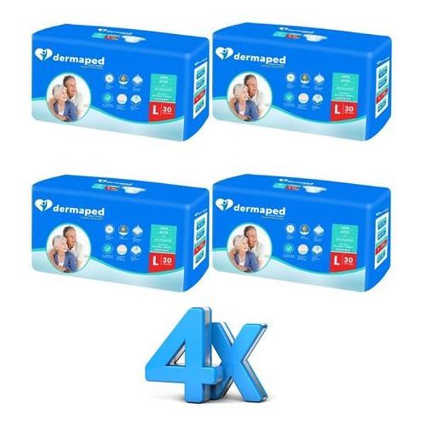Dermaped Yetişkin Hasta Bezi Belbantlı Large Büyük Boy 30 lu 4 paket / 120 Adet - Image 1