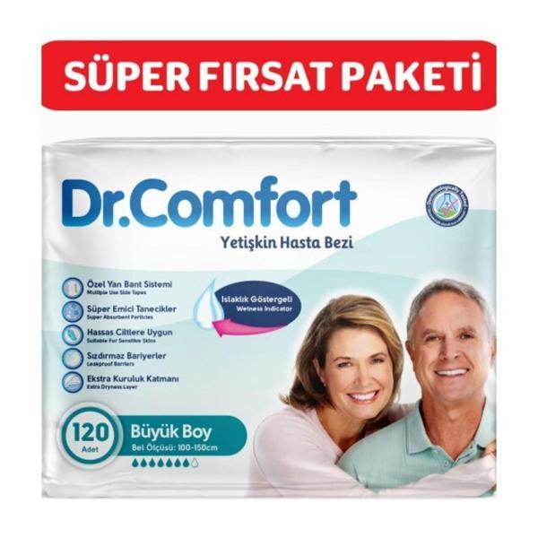dr comfort Yetişkin Bel Bantlı Hasta Bezi Large 120 Adet - Image 1