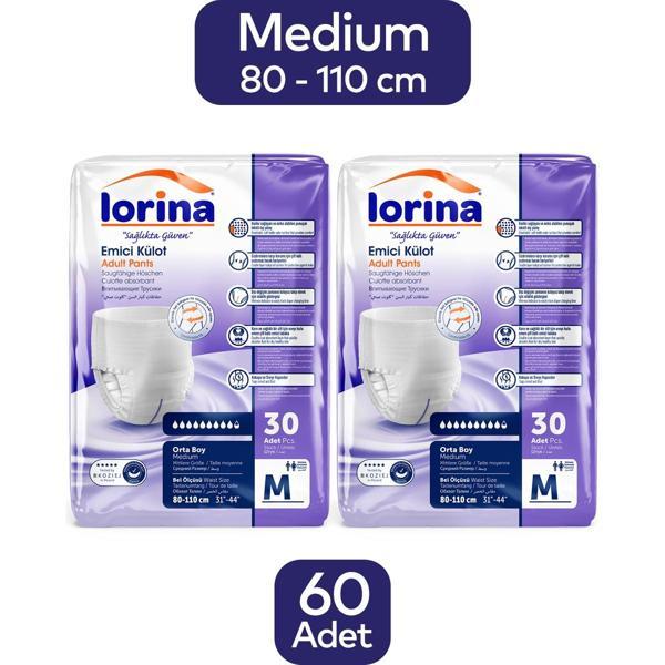 Lorina Emici Külot Hasta Bezi Medium 60'lı - Image 1