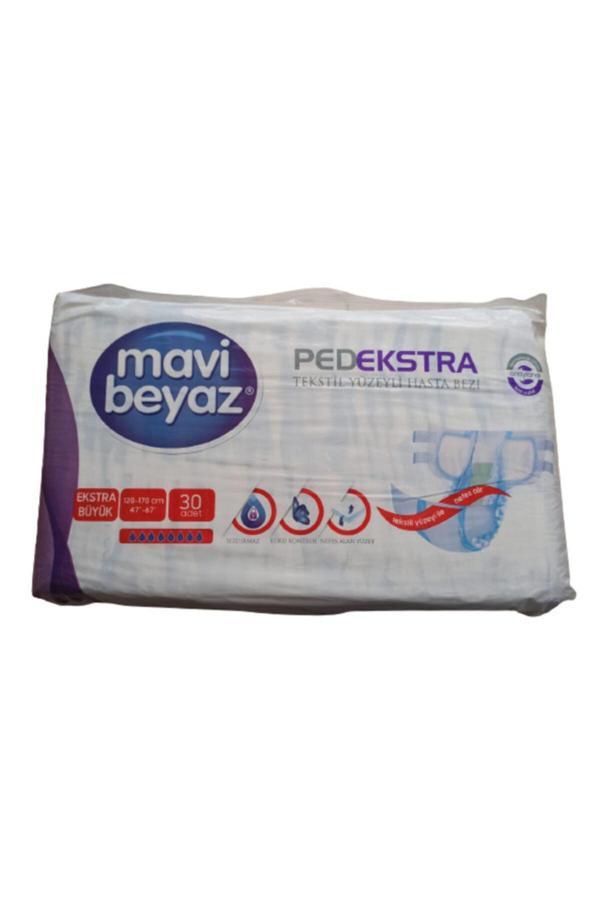 Mavi Beyaz PedEkstra Tekstil Yüzeyli Yetişkin Hasta Bezi Xlarge 30'lu paket - Image 1