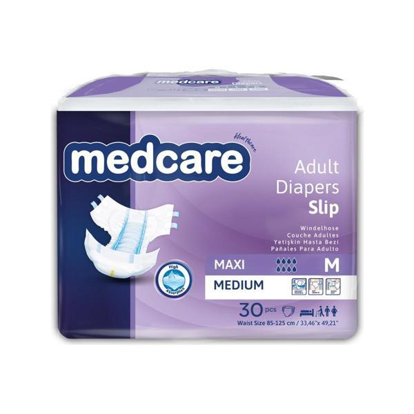 MEDCARE Maxi Bel Bantlı Hasta Bezi 8 Damla Medium Orta Boy M Beden 30'lu Paket - Image 1