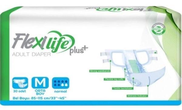 Flexilife Plus Belbantlı Orta Boy Medium Hasta Bezi 30'lu paket - Image 1