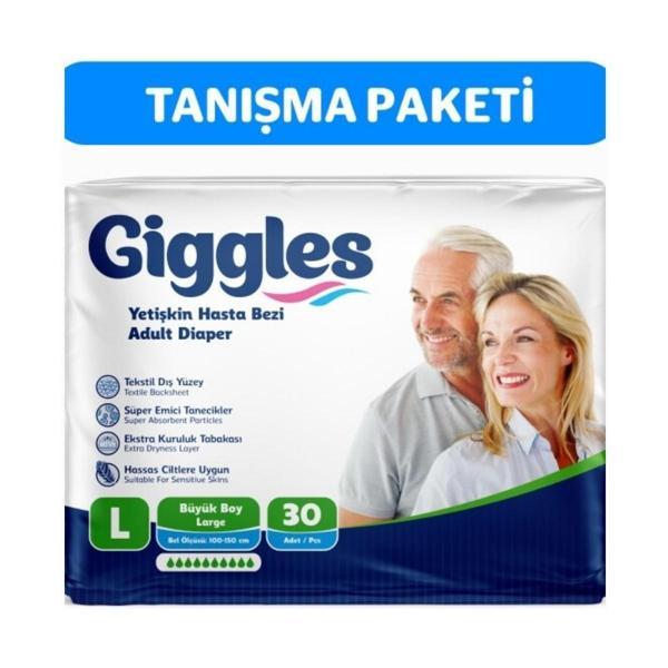 GİGGLES  Bel Bantlı Hasta Bezi Large 30 Adet - Image 1
