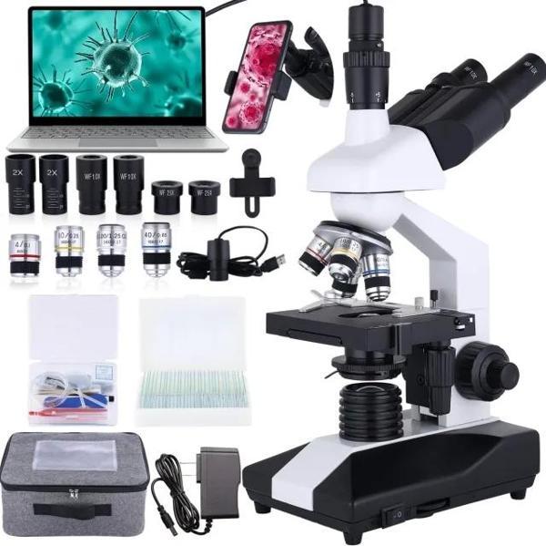 Herwicm 40X-2500X  Bileşik Trinoküler Mikroskop trinocular microscope - Image 1