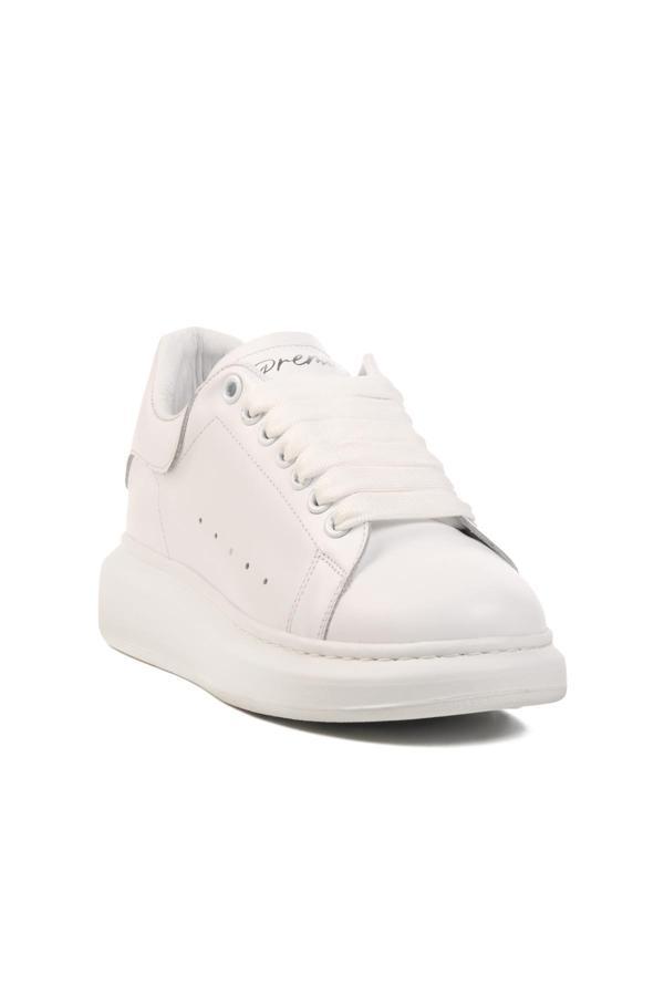 Ayakmod Premium 02028 M Beyaz Hakiki Deri Erkek Sneaker - Image 1