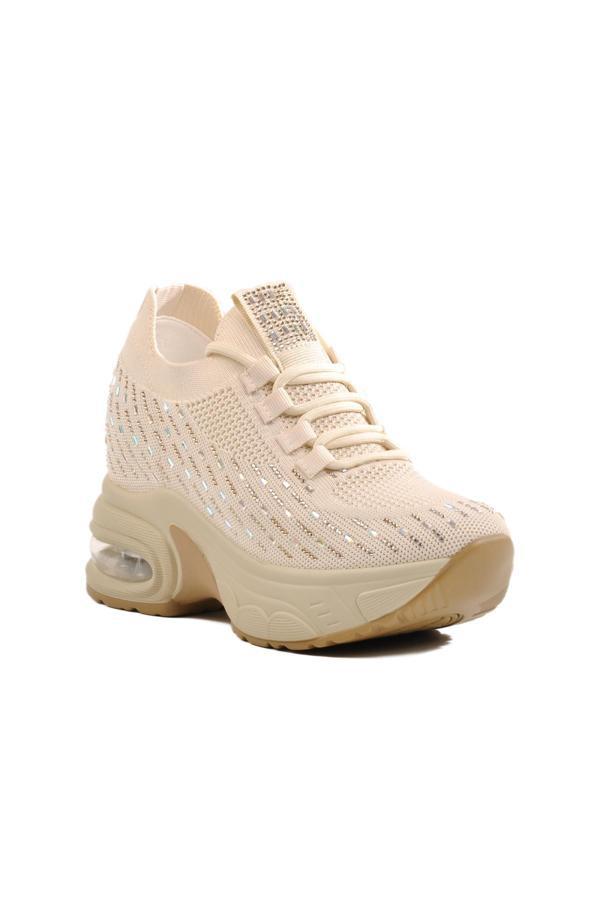 Guja 25Y300-20 Z Bej Kadın Taşlı Sneaker - Image 1
