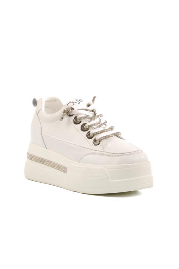 Beyaz Yüksek Taban Kadın Sneaker 25Y492 Z - Image 1