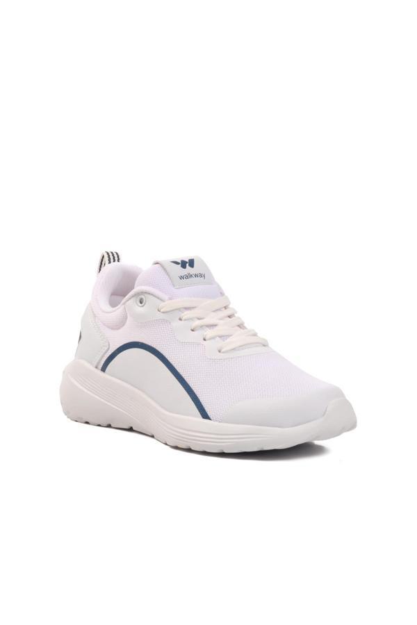 Beyaz-Lacivert Fileli Hafif Unisex Spor Ayakkabı Dera 640 G - Image 1
