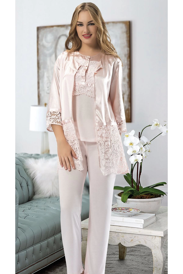 Pudra Penye Pijama Takımı - 1417 - Image 1