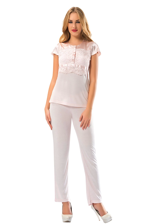 Pudra Penye Pijama Takımı - 1607 - Image 1