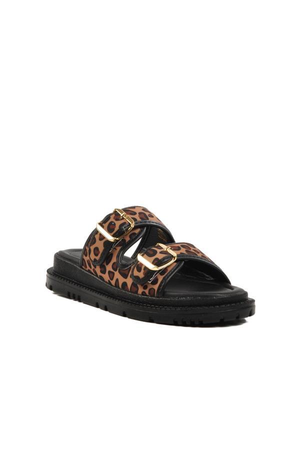 Ayakmod 238051 Z Leopar Tekstil Kadın Terlik - Image 1