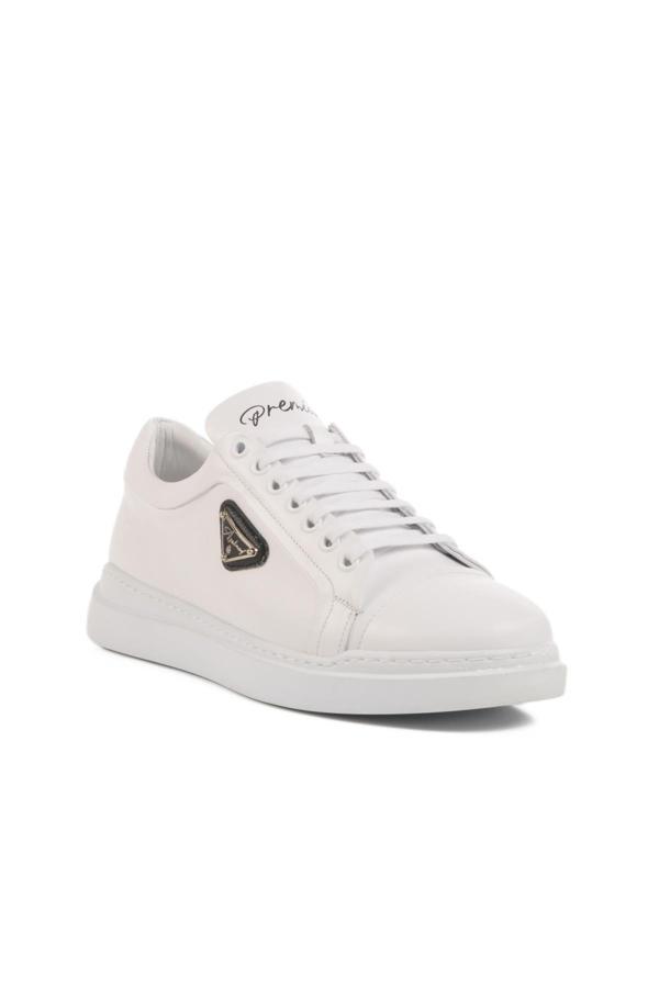 Ayakmod Premium 2040 M Beyaz Hakiki Deri Erkek Sneaker - Image 1